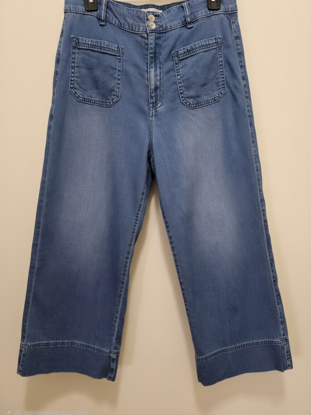 Robert Rodriguez High Rise Wide Leg Crop Jeans Front Patch Pockets Size 29